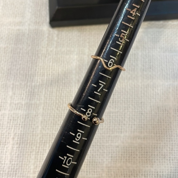 💐5/25 2 rings stacking open front adjustable simple thin dainty - Picture 5 of 6